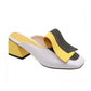 Color Block Mid Heel Mules