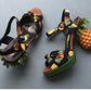 Printed Pineapple High Heel Sandals