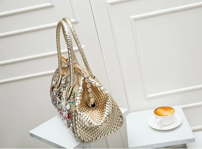 Embellished  PU Shoulder Handbag