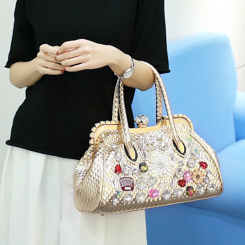 Embellished  PU Shoulder Handbag