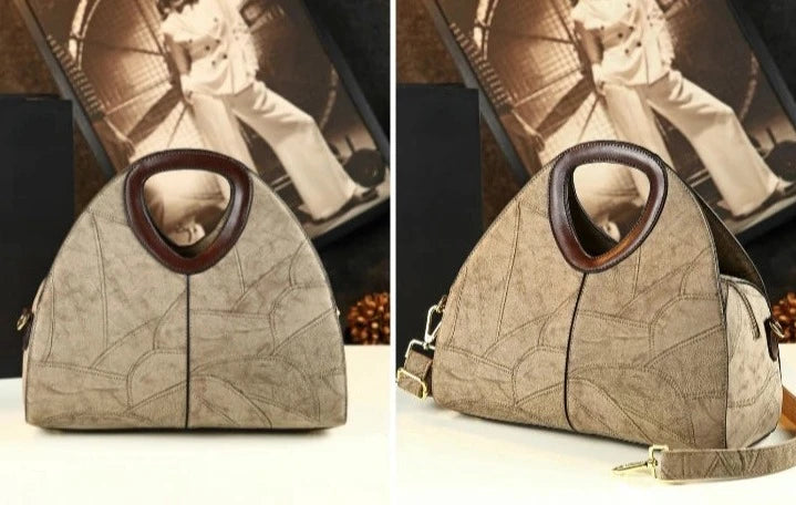 Spliced Geometric Dumpling Handbag