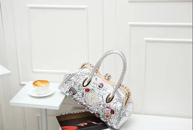 Embellished  PU Shoulder Handbag