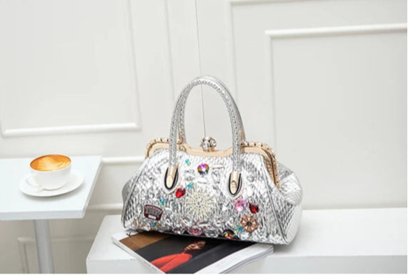 Embellished  PU Shoulder Handbag