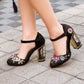 Vintage Crystal Bird Cage Chunky Heel Shoes