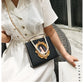 Portrait Faux Pearl Metal Handle Shoulder Bag