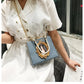 Portrait Faux Pearl Metal Handle Shoulder Bag