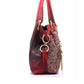 Floral PU Leather Hollow Out Shoulder Bag with Tassels