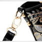 Sequin Embroidery Patent Leather Messenger Bag