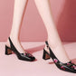 Embroidered High-Heel Slingback Shoes