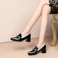 Patent Leather Square Toe High Heel Shoes