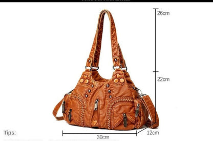 Retro PU Leather One-Shoulder Crossbody Bag