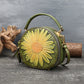 Retro Floral Embossed Circular Bag