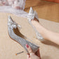 Crystal Bow-Knot Thin Heel Shoes