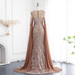 Sequined Patchwork Floor-Length Dress with Cape Sleeves