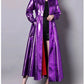 Shiny Patent PU Leather Trench Coat