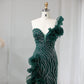 Sequined Ruffled One-Shoulder Floor-Length Dress