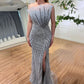 Luxury Sequined Split Strapless Mermaid Dress