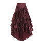 Asymmetrical Ruffles Patchwork High-Low Skirt