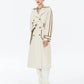 Contrast PU Leather Trench Coat