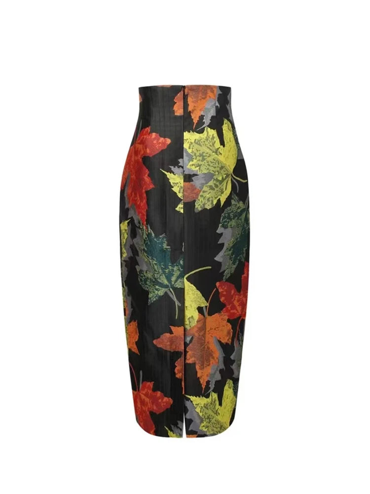 Floral Print High Waist Slim Fit Skirt