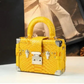 Crocodile Print Genuine Leather Square Handbag