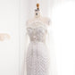 Sequined Patchwork Floor-Length Dress with Cape Sleeves