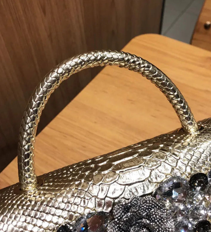 Rhinestone Embossed Crossbody Handbag