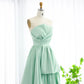 Pleated Strapless Formal Evening Dress