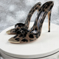 Leopard Pointed Toe High Heel Sandals