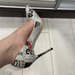 Newspaper Print Pointed Toe High Heel Shoes