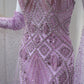 Luxury Beaded Long Dress with Gloves