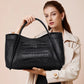 Alligator Pattern Genuine Leather Tote Bag