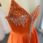 Elegant Crystal Embellished Strapless Evening Dress