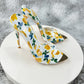 Floral Pointed Toe High Heel Sandals