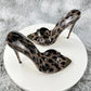 Leopard Pointed Toe High Heel Sandals