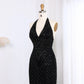 Sequined Halter Neck Floor-Length Dress