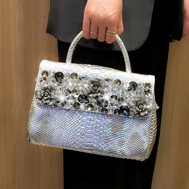 Rhinestone Embossed Crossbody Handbag