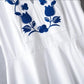 Floral Embroidered V-neck Sleeveless Midi Dress