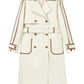 Contrast PU Leather Trench Coat