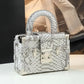 Crocodile Print Genuine Leather Square Handbag