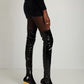Pointed Toe Over-the-Knee Boots with Teeth Shape Heels