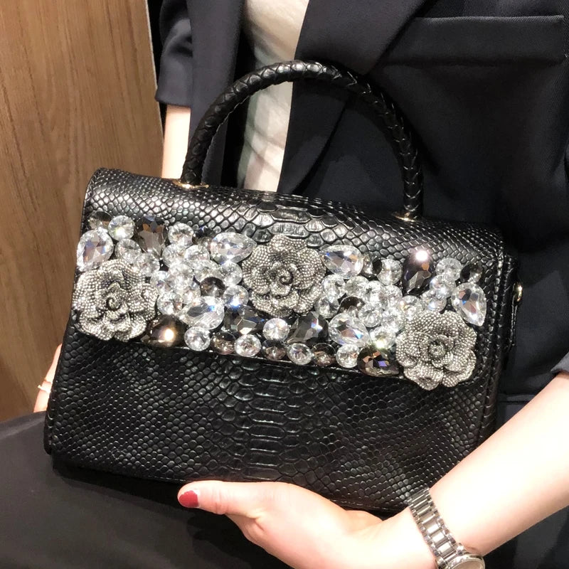 Rhinestone Embossed Crossbody Handbag