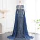 Sequined Patchwork Floor-Length Dress with Cape Sleeves