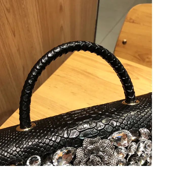 Rhinestone Embossed Crossbody Handbag