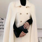 Spliced Cape Sleeve Double-Breasted Coat