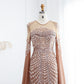 Sequined Patchwork Floor-Length Dress with Cape Sleeves