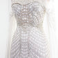 Sequined Patchwork Floor-Length Dress with Cape Sleeves