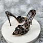 Leopard Pointed Toe High Heel Sandals