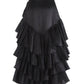 Asymmetrical Ruffles Patchwork High-Low Skirt