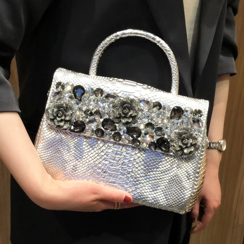 Rhinestone Embossed Crossbody Handbag